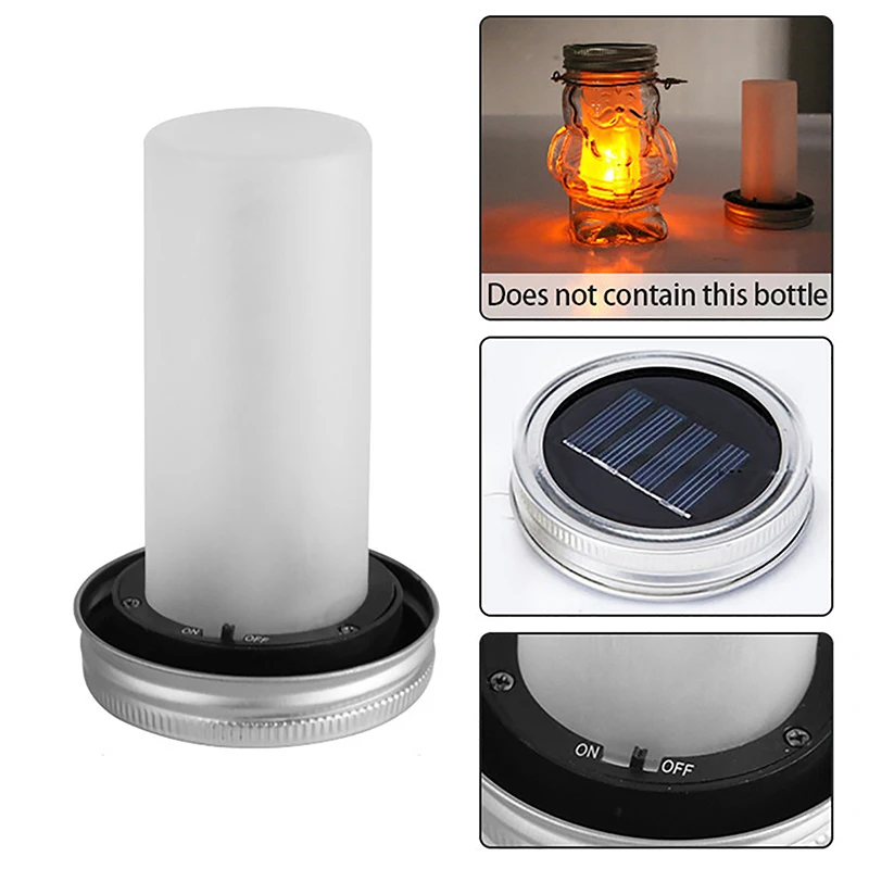 1Pc Solar LED Lit Light Torch Flame Warm LED Simulation Fire Candle Lights Solar Bottle Lamp Christmas Garden Street Decor