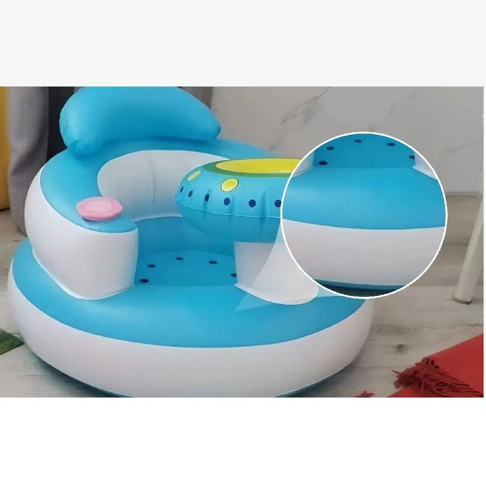 Cartoon Inflatable Baby Sofa Self-Inflatable Music Feature Toddler Practice Sitting Stool Waterproof Space-saving