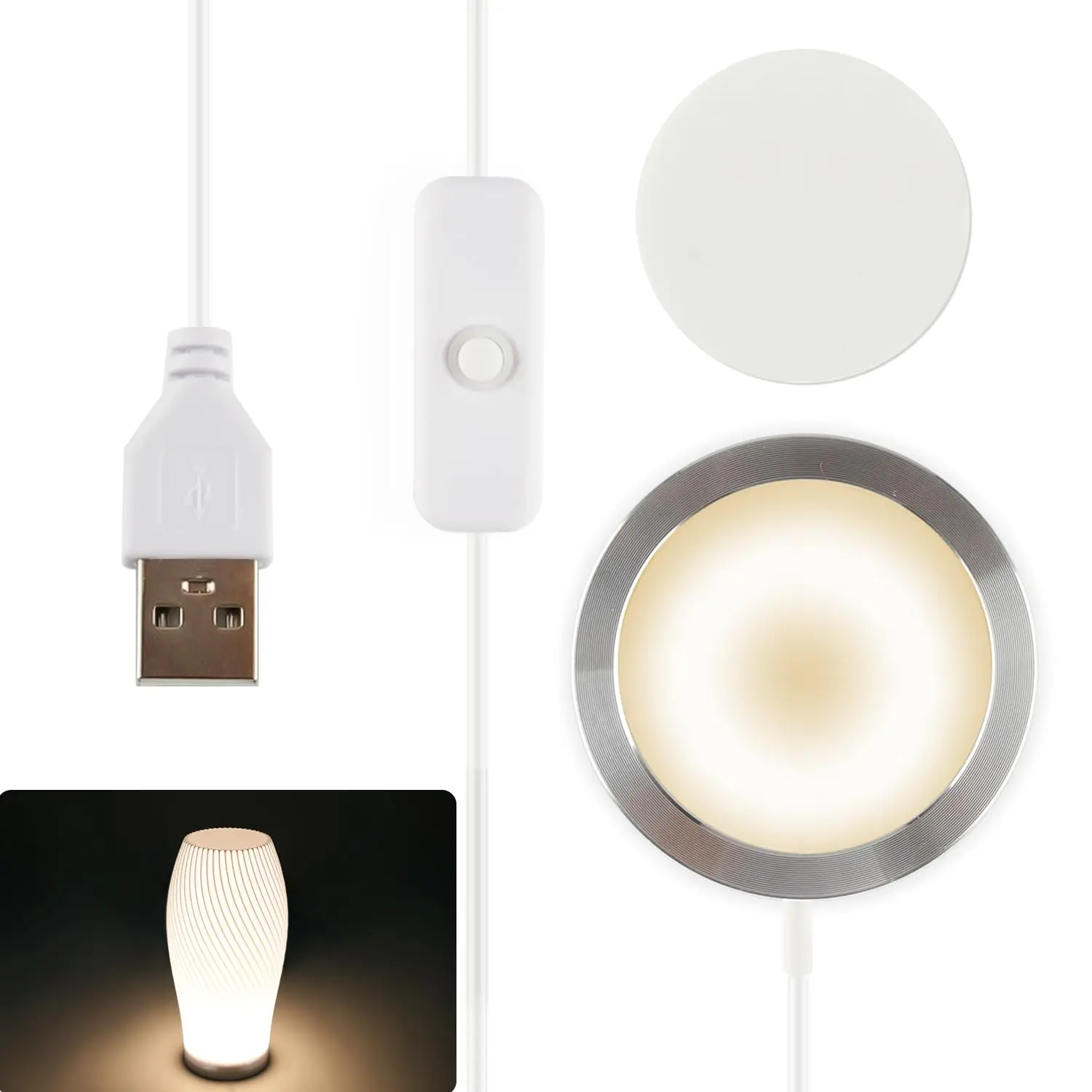 Kit de lampe LED pour imprimante 3D 001, pour laboratoire Bambu A1/A1mini/P1S/P1P/X1C, lumière blanche douce alimentée par USB 5V, lumière chaude 3000K