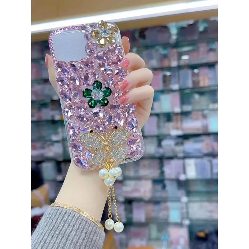 Luxury Crystals Sparkle 3D Diamonds Mobile Phone Case, Handmade Case for Huawei P50Pro, P40, Mate30, Honor 9X, 50, 60Pro