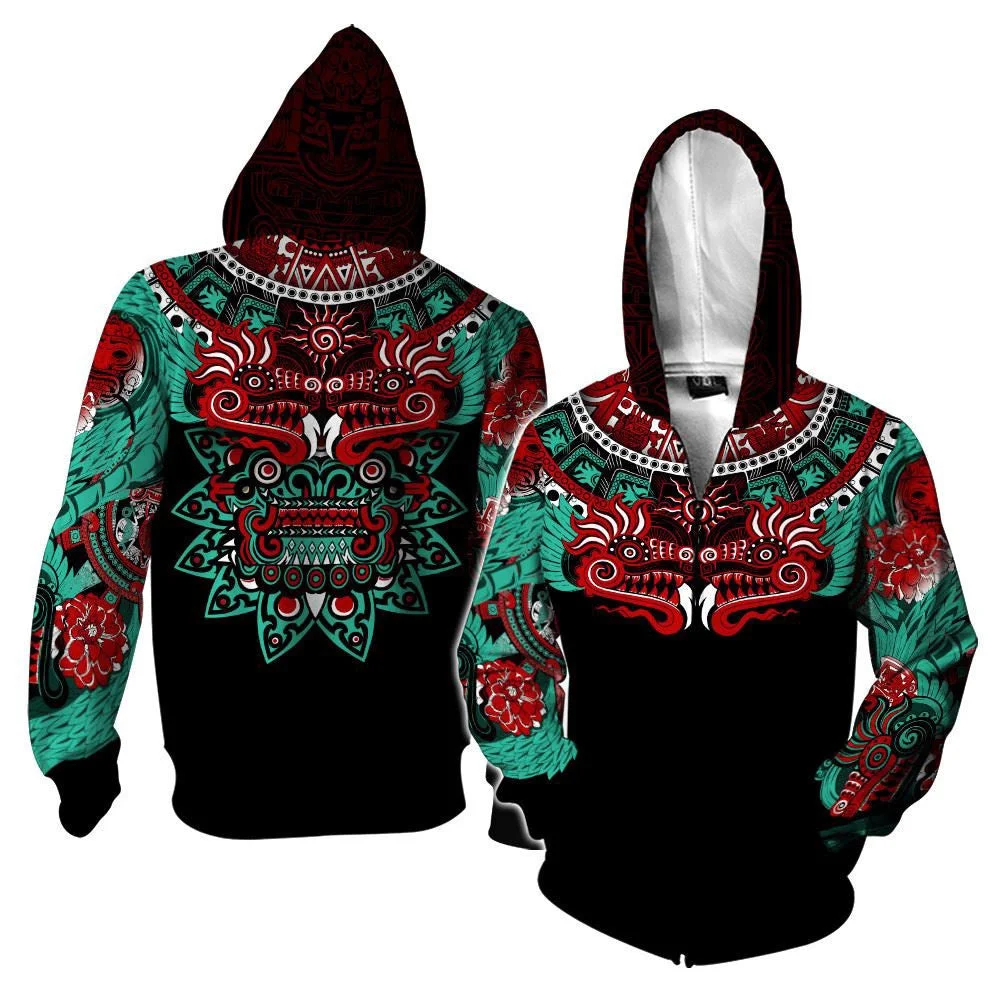 Men's Zipper Hoodies 3D Printed Autumn Mexico Vintage Art High-quality Harajuku Popular Long Sleeve Pullover Men Unique features