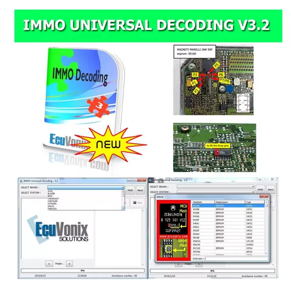 

Decodificador inmovilizador de coche Universal IMMO Decoding V3.2 con enlace de envío ilimitado
