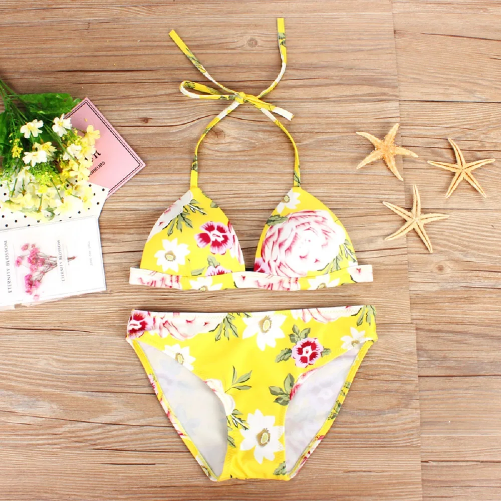 

Bikini Sexy Floral Print Swimwear Swimsuit Women Bikinis Set Bathing Suit Beach Bikini Female Push Up