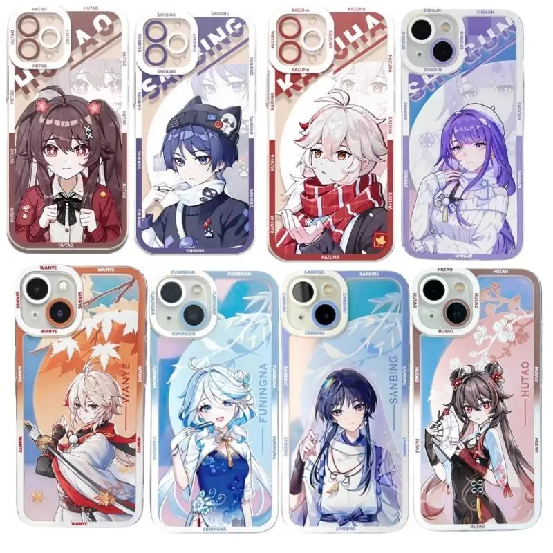 Case Cover For Iphone 15 Pro Max 11 12 13 14 Pro Max 6 6S 7 8 Plus 13 Mini XS Max XR SE 2 3 Cover Hu Tao Furina Genshin Impact