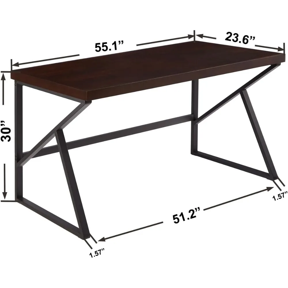 Suitable for Family Living Room and Bedroom Gaming Computer Desk Table For Work and Study Games Solid Wood Desk Dark Brow