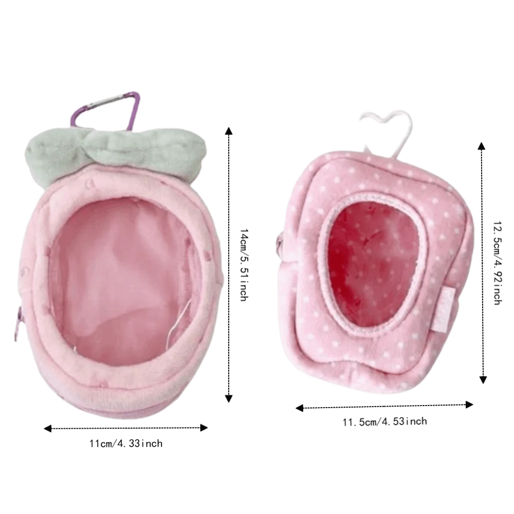 Niedlicher Mädchen-Schlüsselanhänger, transparente Aufbewahrungstasche mit Punkten, Erdbeerform, Rucksackanhänger, Dekoration – Detail 1