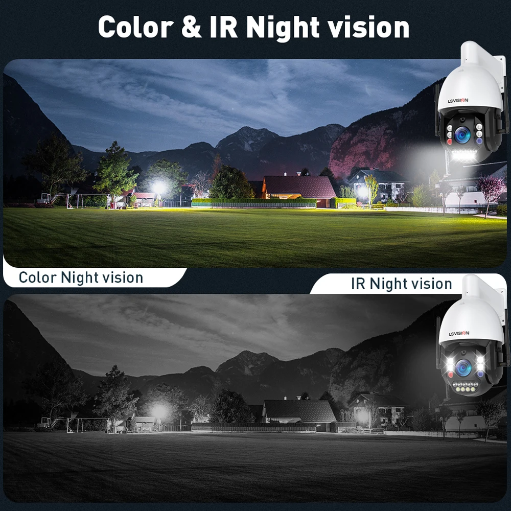LS VISION 4G 8MP 66X Zoom Lntelligence خارجي مقاوم للماء ومقاوم للحرارة كاميرا مراقبة WIFI PTZ #5