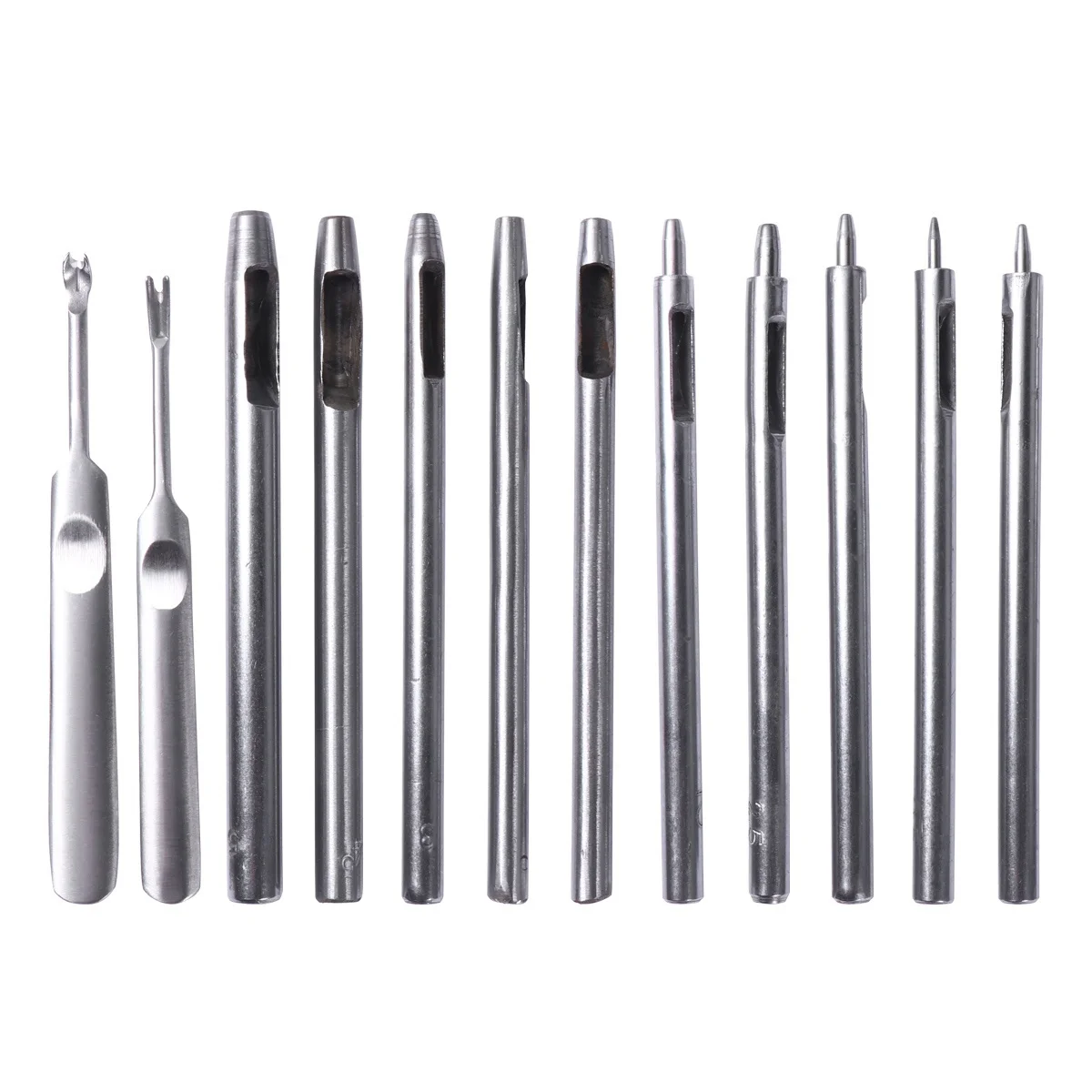 

Hollow Punch Set 0.5-5Mm Diy Hole Punch Tool For Belt Gasket Plastic Rubber Craft Repair Home Shop Use Silver