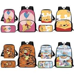 Winnies the Pooh Tigger Child Backpacks Shoulder Bag Pencil Case Pupil Large Capacity School Bags for Boys Girls Best Gift