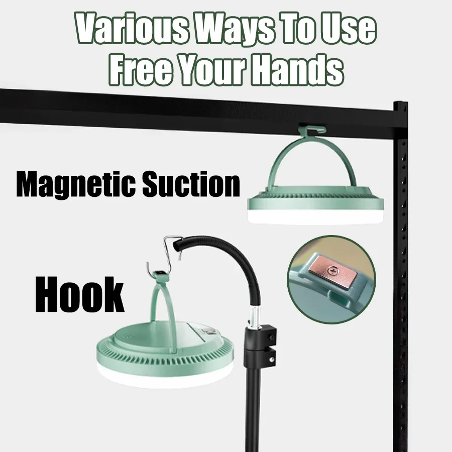 66Led التخييم ضوء المدمج في 3*18650 بطارية قابلة للشحن مصباح خيمة مع خطاف شفط المغناطيسي مصباح يدوي خارجي مصباح التخييم #6