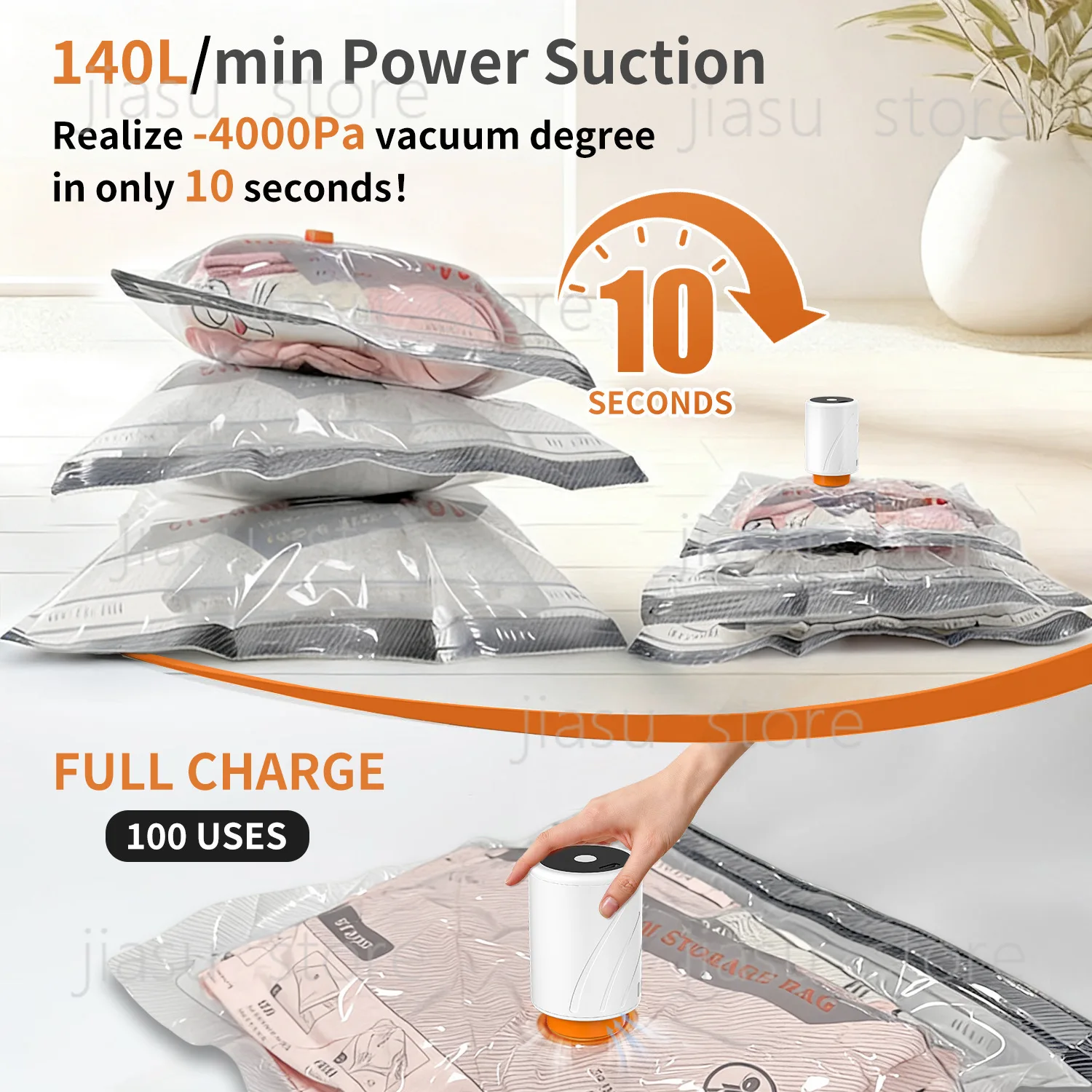 

Heavy Duty Vacuum Compression Bags Large Size for Home Storage Outdoor Travel Suitcase Packing