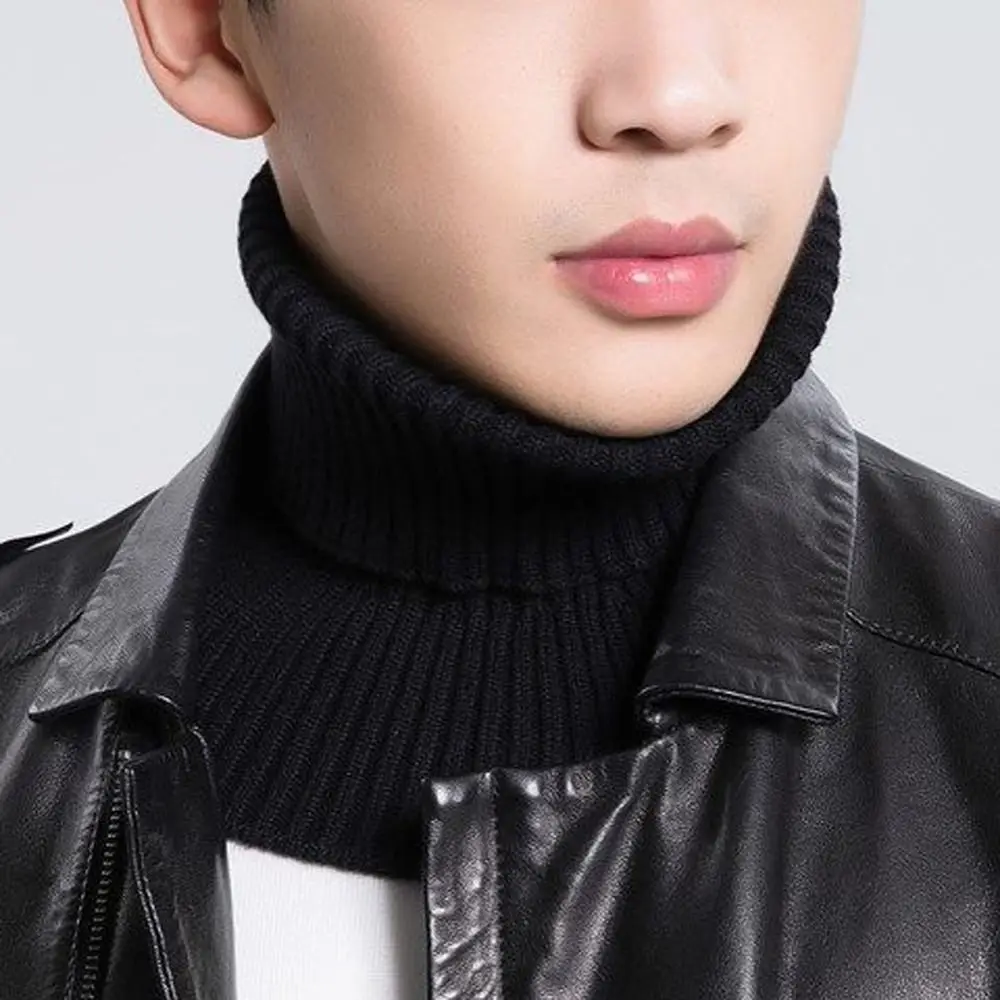 

Зимний шерстяной ветрозащитный однотонный шарф с рукавами на шею, аксессуары для одежды, вязаный шарф с накладным воротником, мужской шарф с искусственным воротником