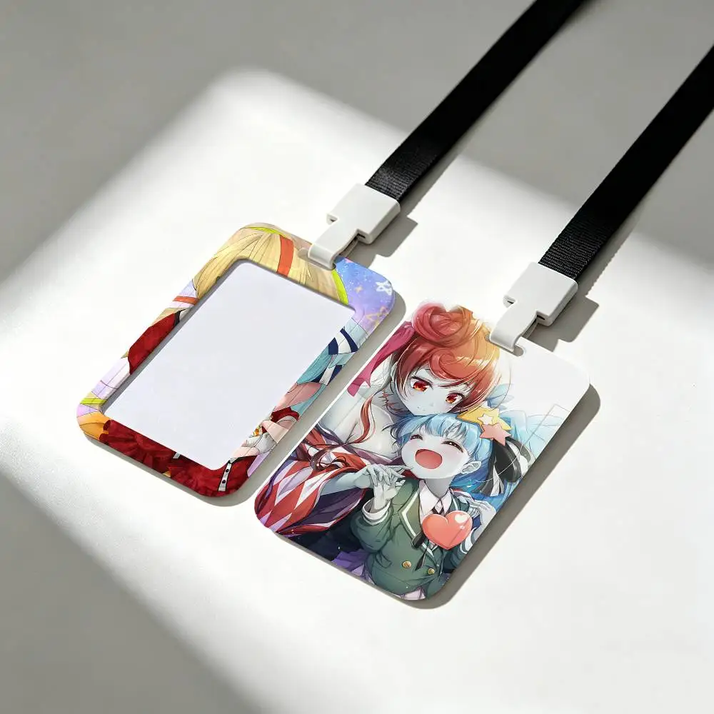 Kawaii Z-Zombie Land Saga Card Holder Neck Strap Pendant Door Badge Holder Lanyards Keychain Work Credential Case Gift