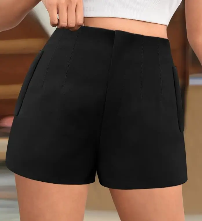 البدلة السراويل عارضة تنوعا الأسود التخسيس عالية الخصر ضيق قصيرة السراويل النسائية السراويل الساخنة حار