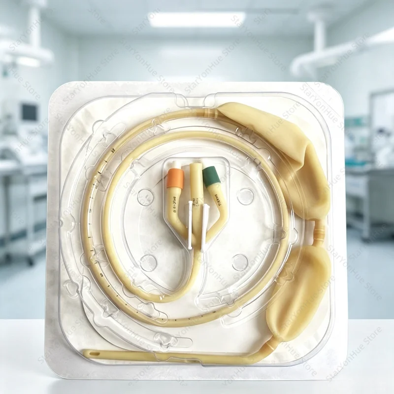 Huaxing Sterile Disposable Sengstaken-Blakemore Tube, Latex Triple-Lumen Double-Balloon Tube for Gastric Hemostasis & Suction
