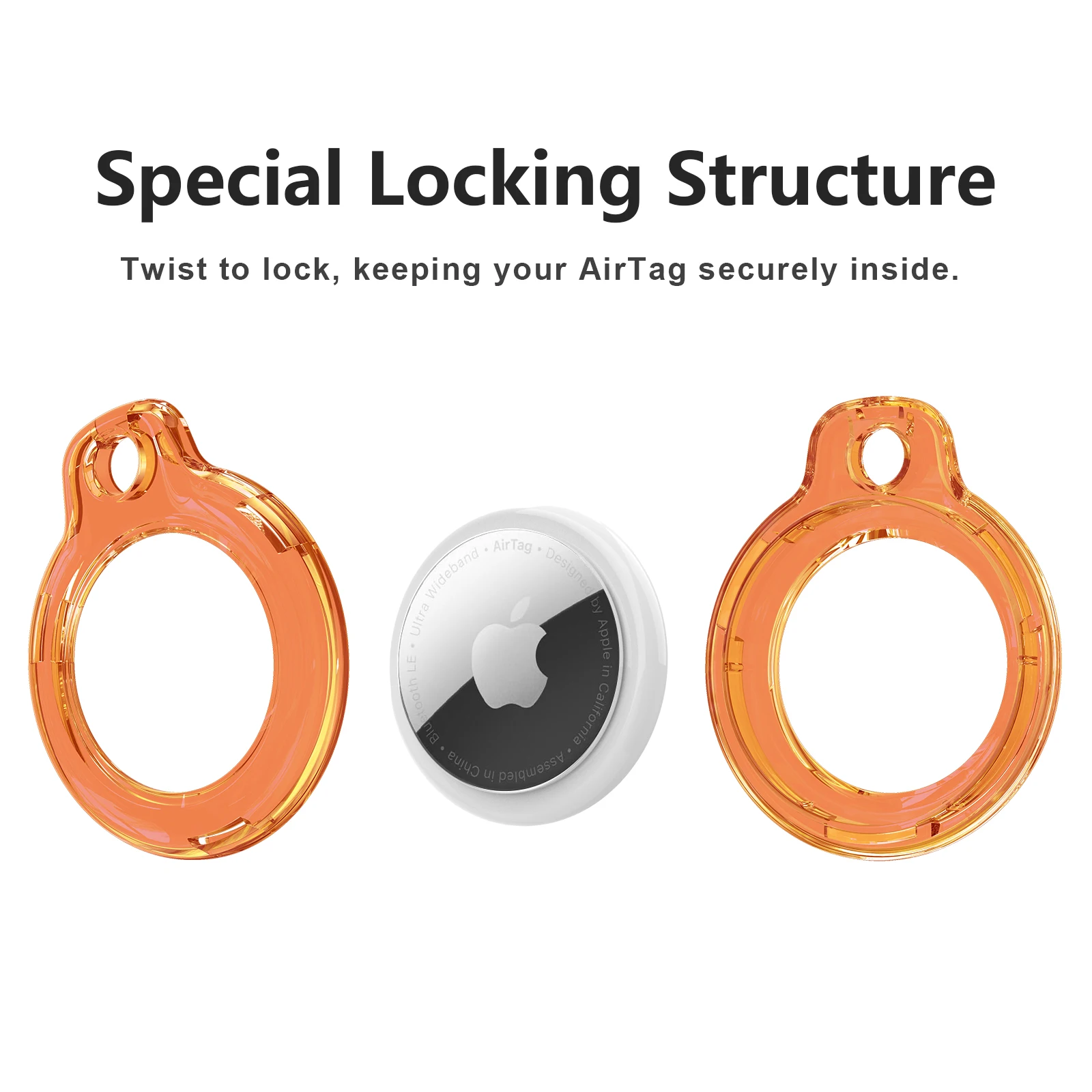 สําหรับ Apple Airtag ผู้ถือพวงกุญแจเปลือกป้องกันอุปกรณ์เสริม Tracker Hard PC AntiDROP Airtags Key CHAIN Air Tag กรณี