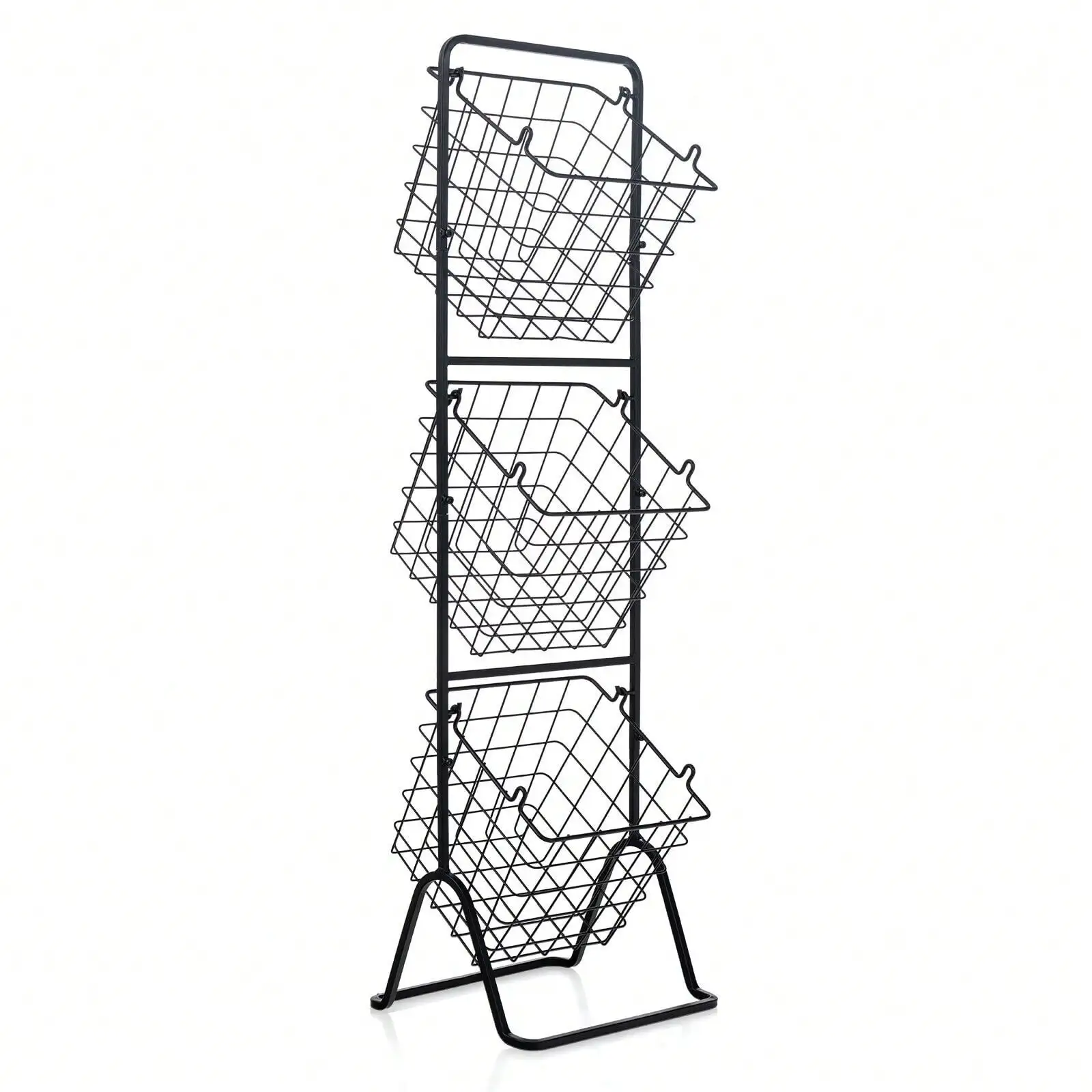 

3-Tier Wire Fruit Basket Stand Kitchen Snack Vegetable Storage Organizer