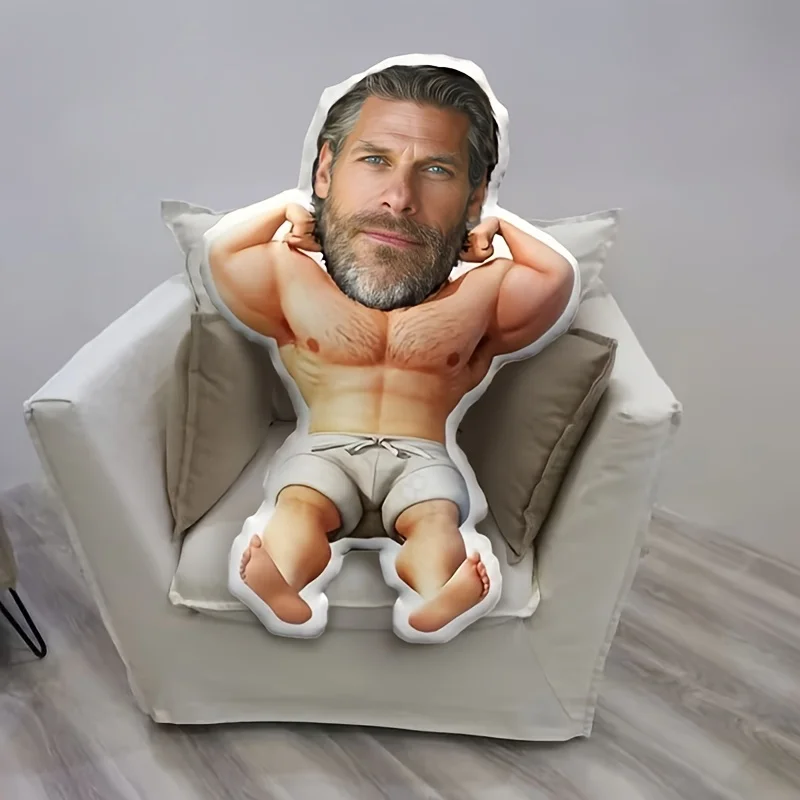 Customized Photo Personalized Plush Pillow, Filled with Polypropylene and Covered with Polyester, Soft and Playable Gift