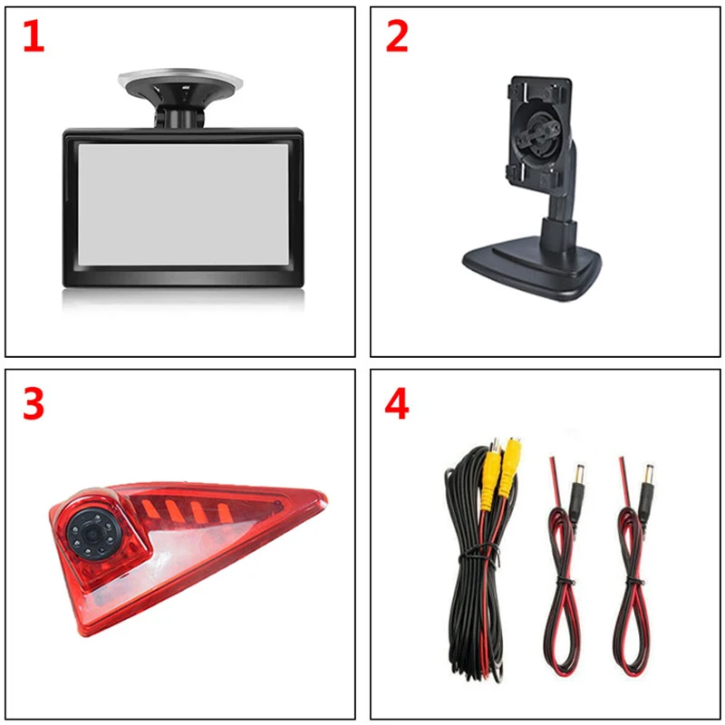 5 Inch Car TFT LCD Monitor with Suction Cup and Bracket,With Brake Light Camera For Nissan NV400 Renault Master 3 Opel Movano