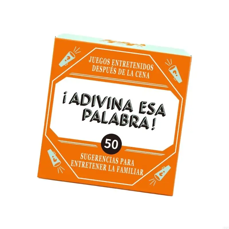 

50Pcs Spanish Vocabulary Learning Card Colorful Educational Word Game for Family JOME