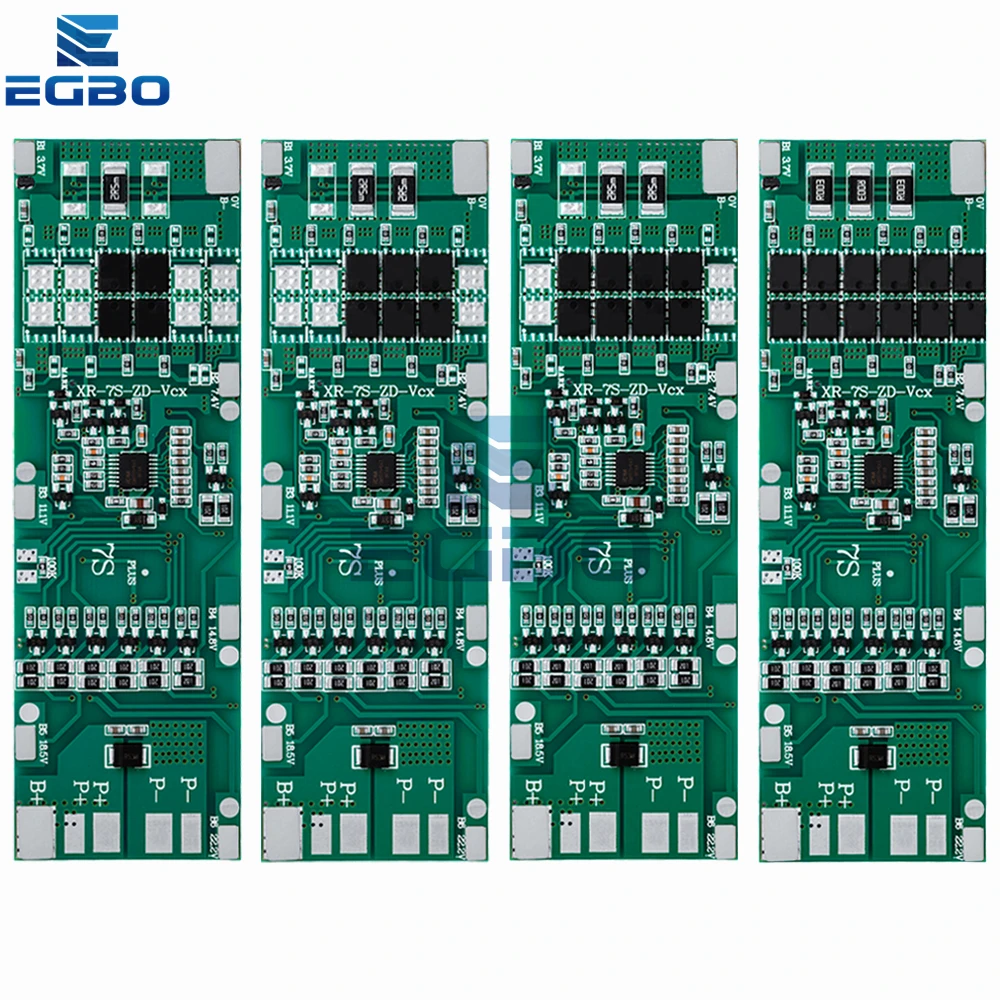 7S Li-ion PCB 24V 10A 15A 20A 30A BMS With Balance Used For 18650 Li-ion Battery Pack For 25.9V 24V E-bike Scooter