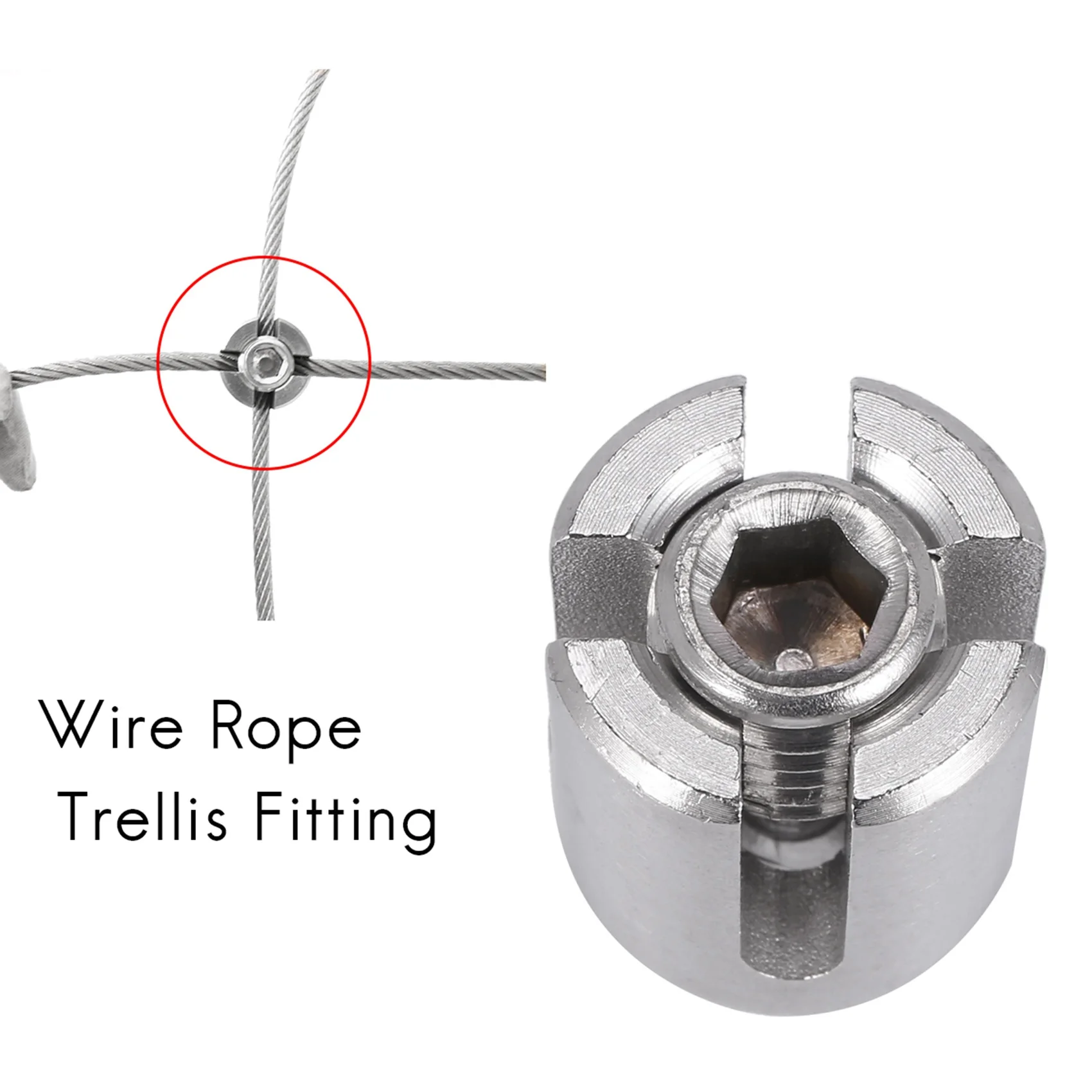 8 Pcs Stainless Steel Wire Rope Green Wall Trellis Fitting Cross Clip 3mm Wire