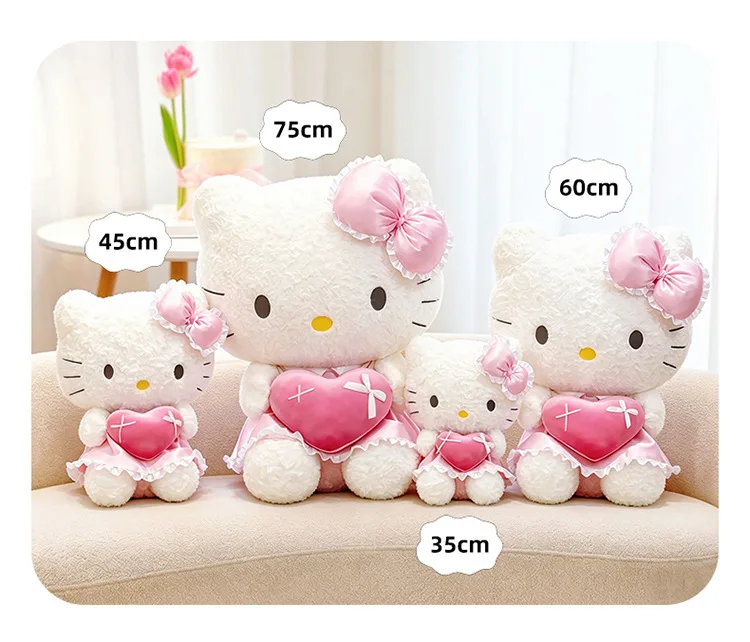 40/60cm Hello Kitty My Melody Plüschtier Rosa Spitzenherz Gefüllte Puppe Sofa-Kissen Wohnzimmer Heimdekoration Niedliche Puppe Geschenk – Detail 10