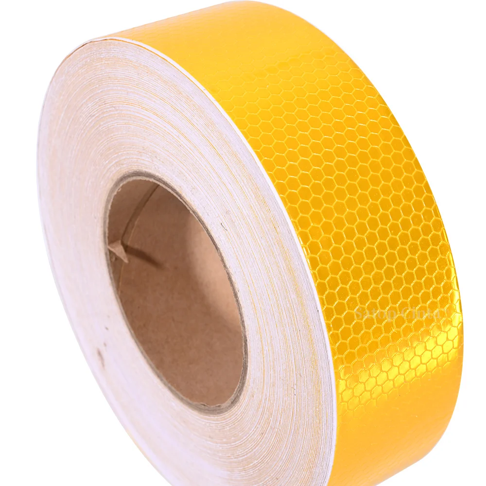 5CMX50M Bicycle Stickers Yellow Reflective Tape Waterproof Safety Warning Reflect Tapes Bike Frame Protection Stickers For Wheel