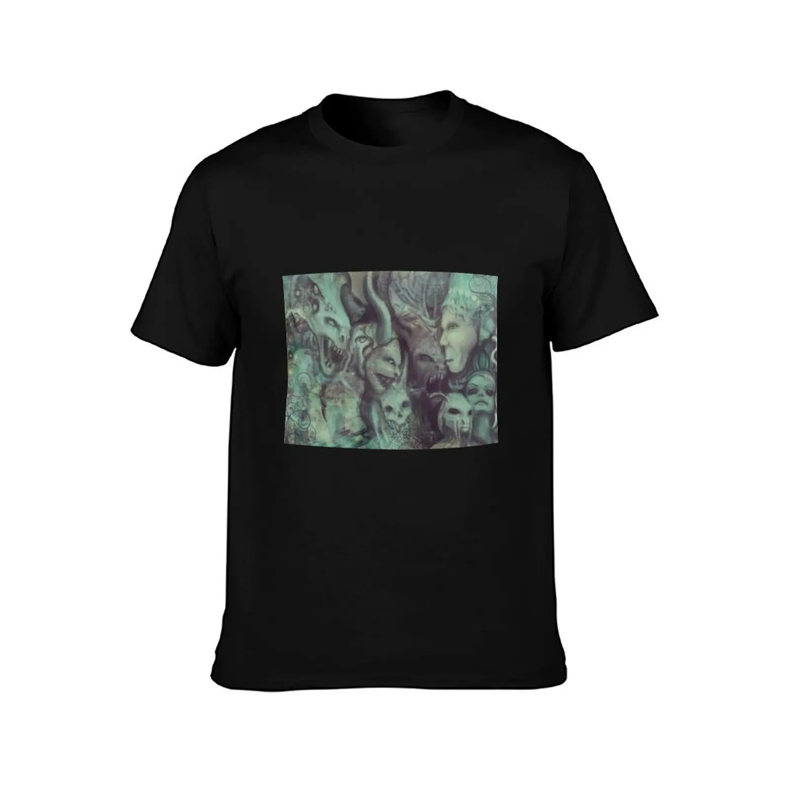 Doodle_Faces T-Shirt Plus Size Solid Color T-Shirt