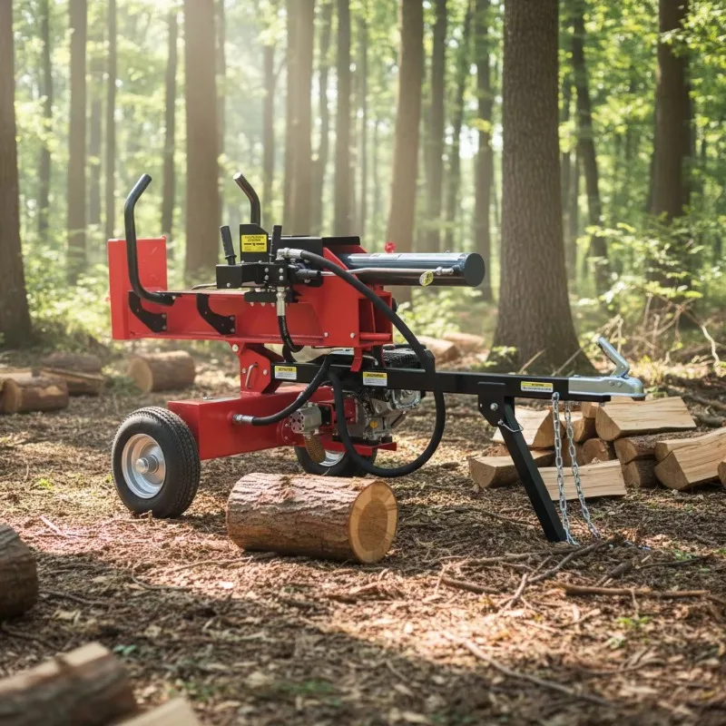Electric Hydraulic Log Splitter Portable Wood Splitter Firewood Cutter Wood Chopper Machine for Home Garden Farm Yard