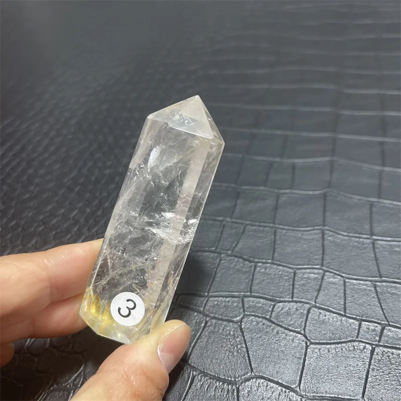 High Quality Natural Polished Clear Smoky Quartz Point with Rainbow Crystal Tower