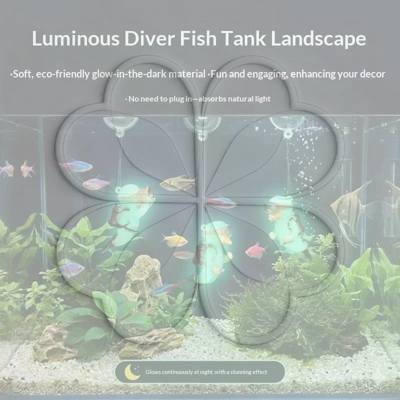 Fish Tank Decoration PVC Landscaping Small Ornaments Mini Diver Glow Aquarium Decor Floating Ball Aquarium Accessories