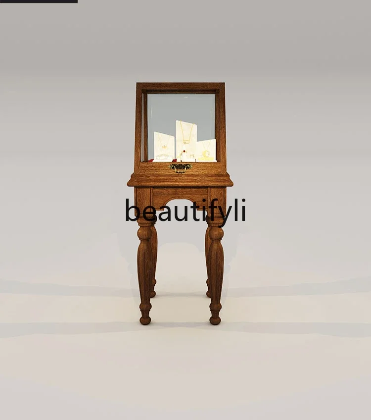 

S1S Retro glass cabinet medieval first jewelry display cabinet Nakajima jewelry store boutique cabinet customization