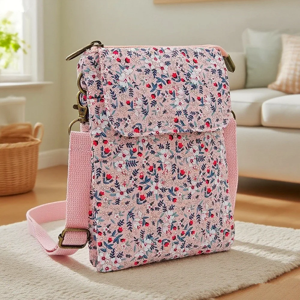 

Women's Crossbody Shoulder Bag Cotton Floral Ladies Mini Handbag Female Cloth Sack Small Phone Purse Wallet Pouch for Girls 2025