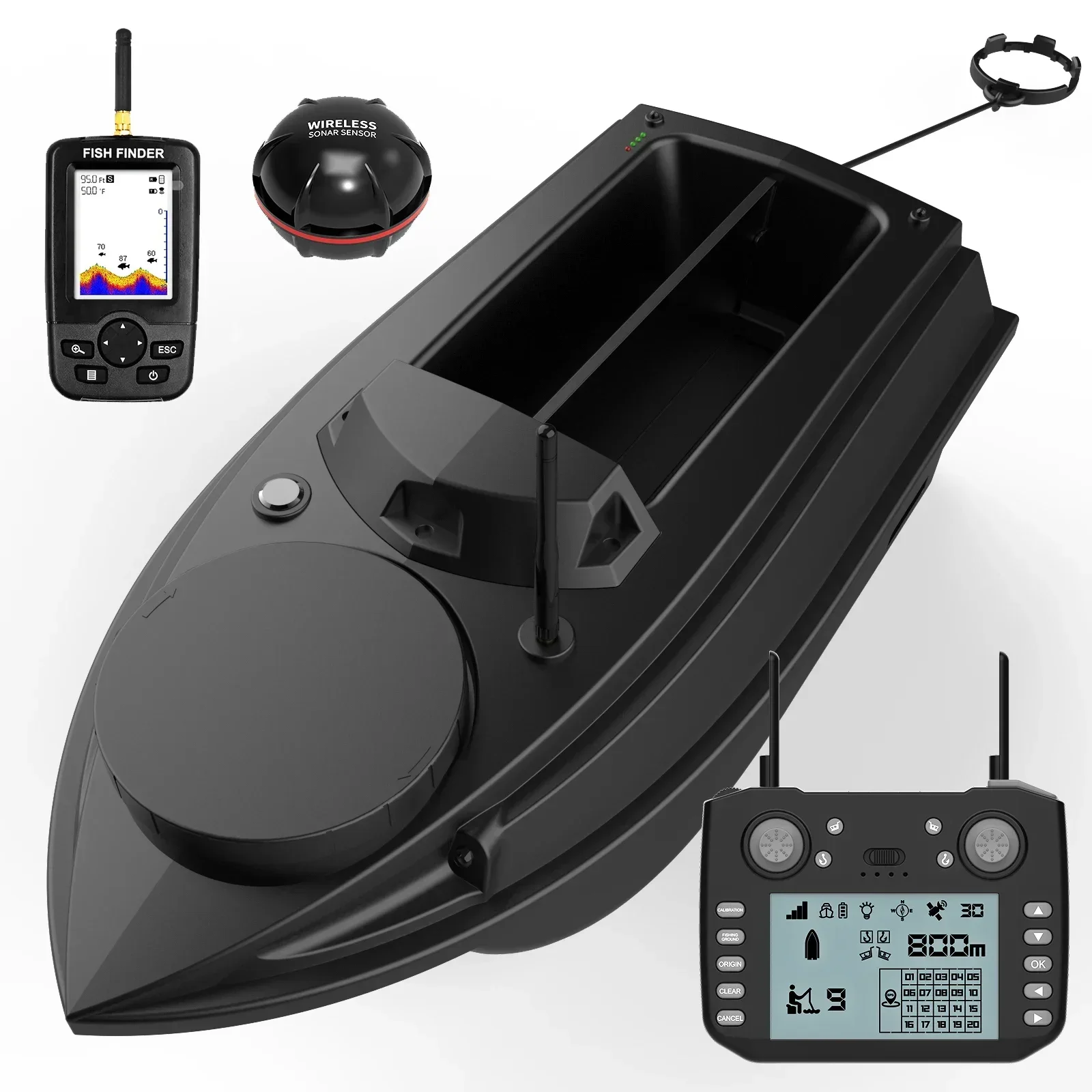 2024 Flytec V030 800M Distance Remote Control Gps Bait Boat With Sonar  180 Gps Positioning Points Carp Fishing Boat