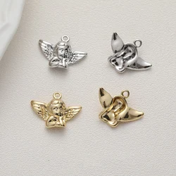 4PCS 14K Gold Plated Lovely Little Angel Brass Pendant DIY Making Supplies Jewelry Material Accessories