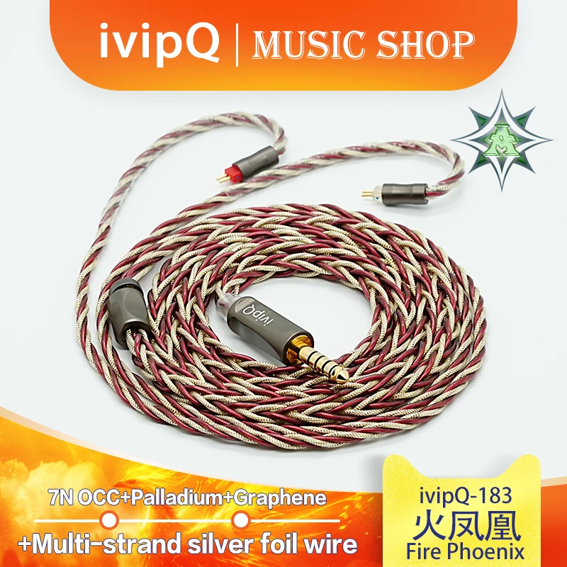 

ivipQ-183 Fire Phoenix HIFI наушники-вкладыши IEM-провод высококачественный кабель для обновления наушников с 2,5/3,5 мм/4,4 мм MMCX/0,78 мм 2-контактный разъем для Performer5