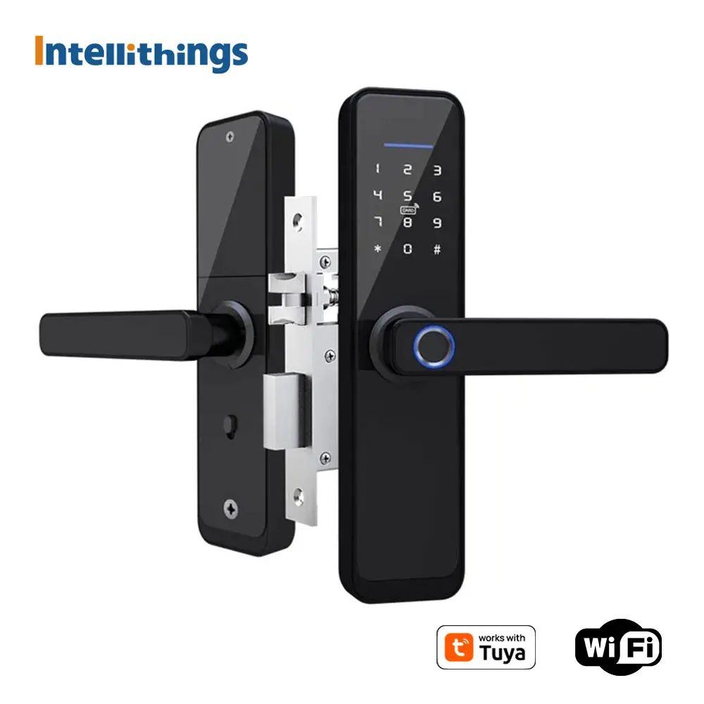 Zemismart Tuya WiFi Smart Electronic Lock cilindro biometrico dell'impronta digitale chiavi di crittografia della serratura della porta di sicurezza intelligente IC card