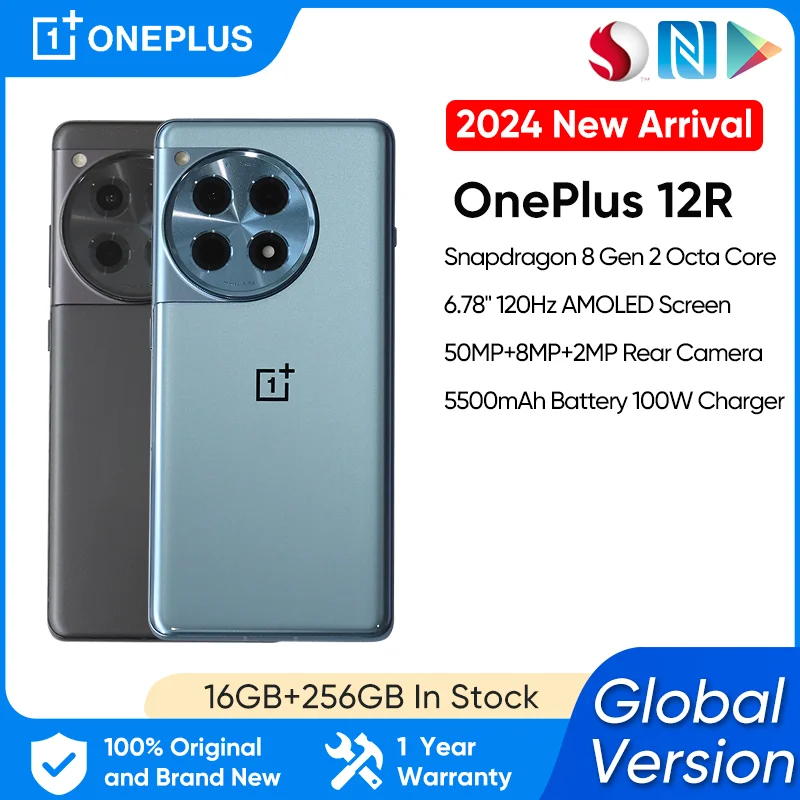 2024 New OnePlus 12R 5G Global Version 16GB 256GB Snapdragon