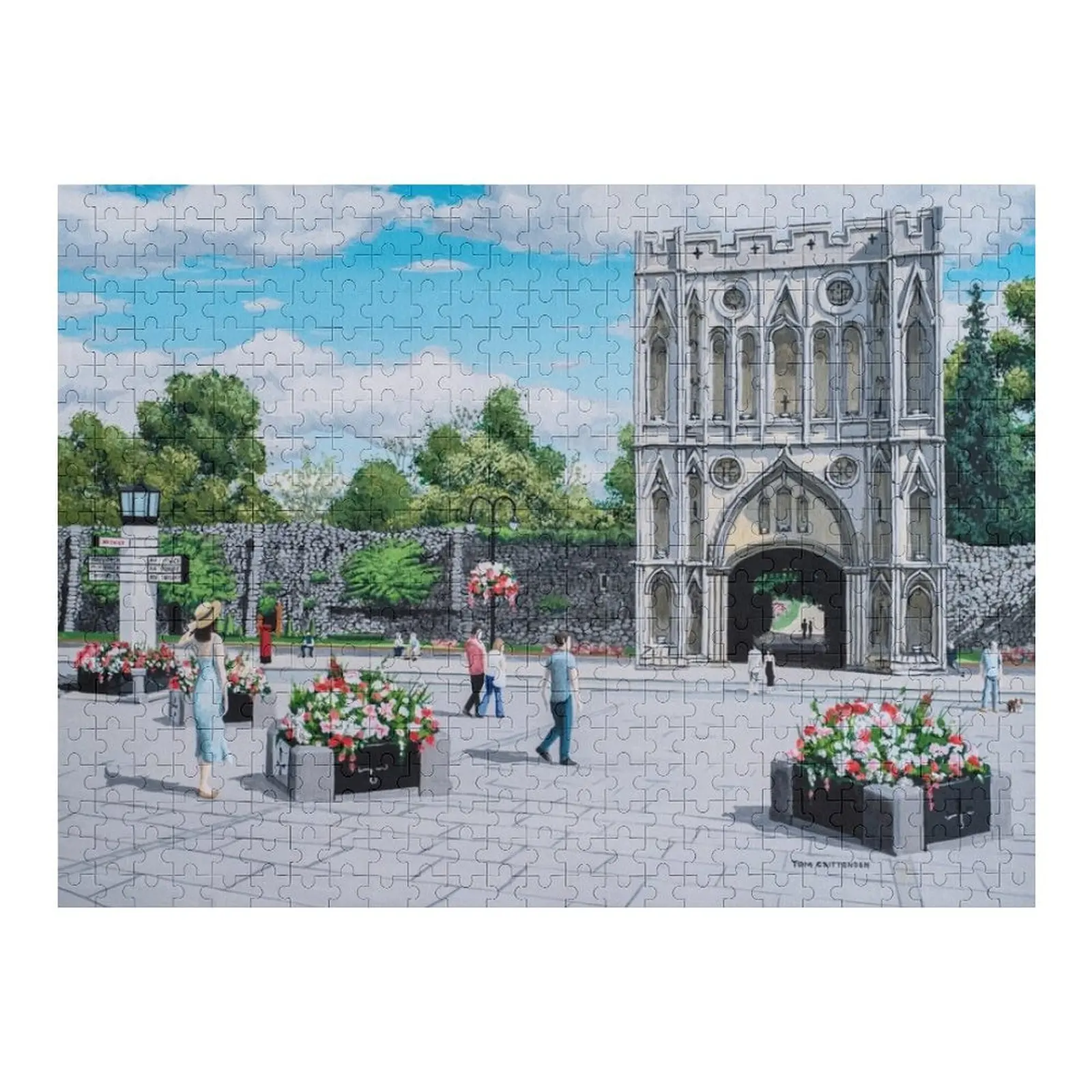

Abbey Gardens Gate Bury St Edmunds Painting Jigsaw Puzzle Diorama Accessories Adult Wooden Wooden Animal Puzzle