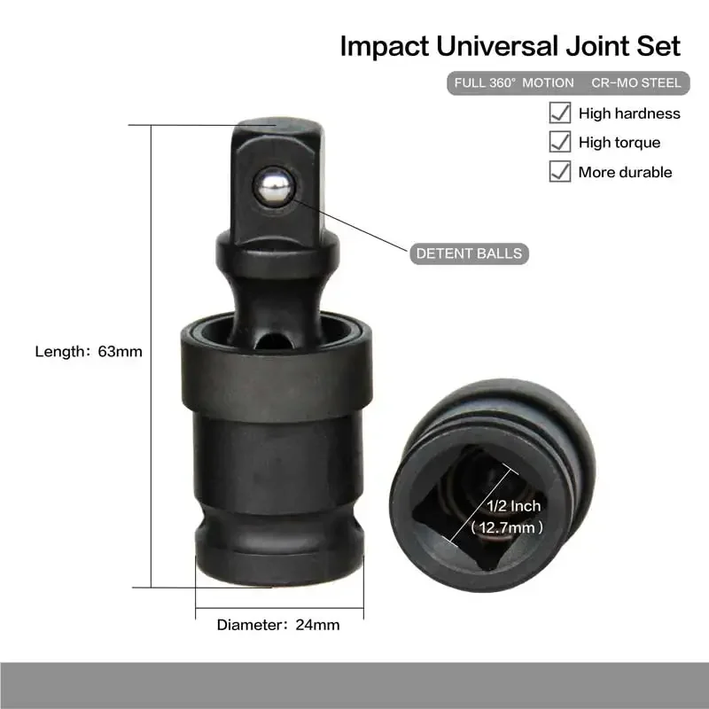 Air Cannon Pneumatic Universal Joint Adapter 360 Degree Rotary Joint Electric Wrench Socket Accessories Tool
