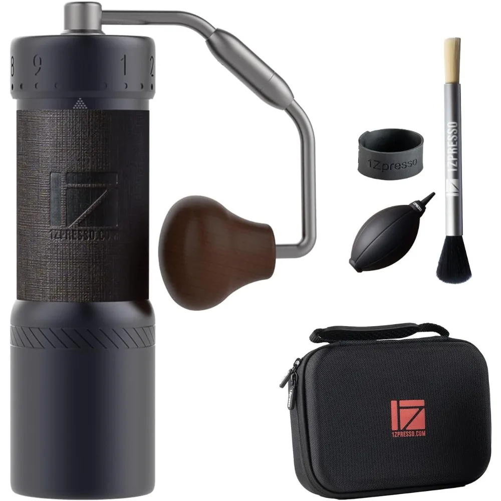 

Manual Coffee Grinder Iron Gray, Conical Burr, Magnet Catch Cup Capacity 40g, Numerical Adjustable Finely Setting