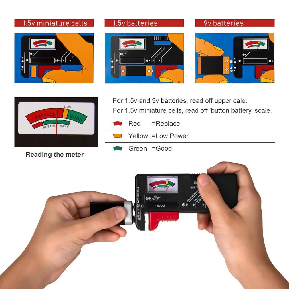 Battery Tester Checker BT-168 Digital Battery Capacity Tester Tool LCD Display Checking AAA Button Cell Universal Testers тестер