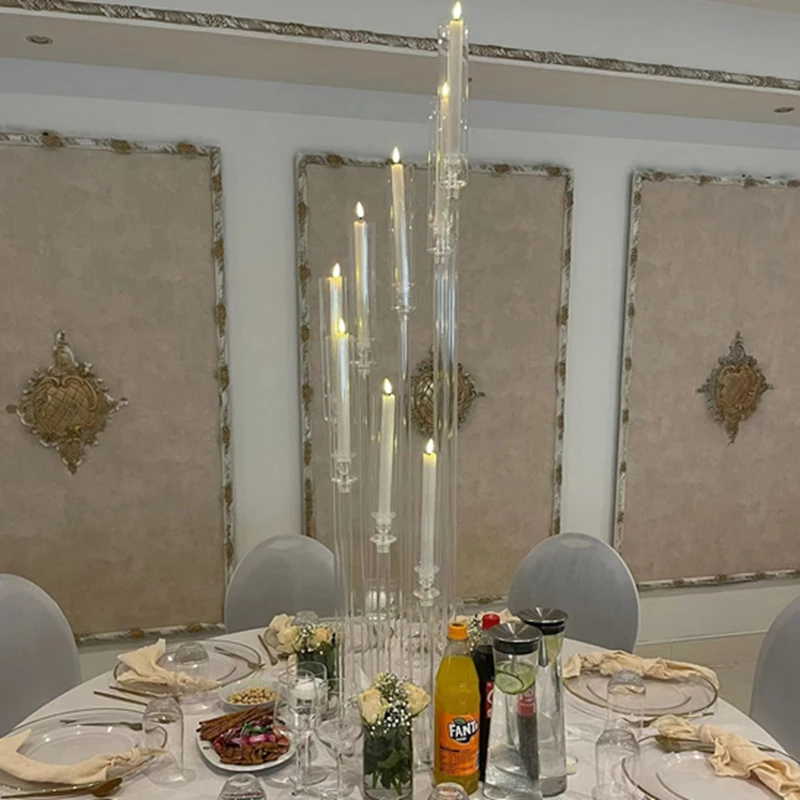 

Wholesale gorgeous 8/5 arms gold metal crystal candelabra wedding centerpieces vases for wedding center piece 438