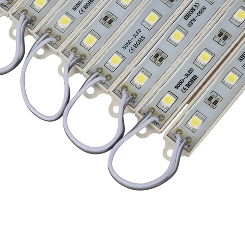 60Pcs 5050 SMD 3 LED Module LED Strip String Light Waterproof DC 12V Cool White