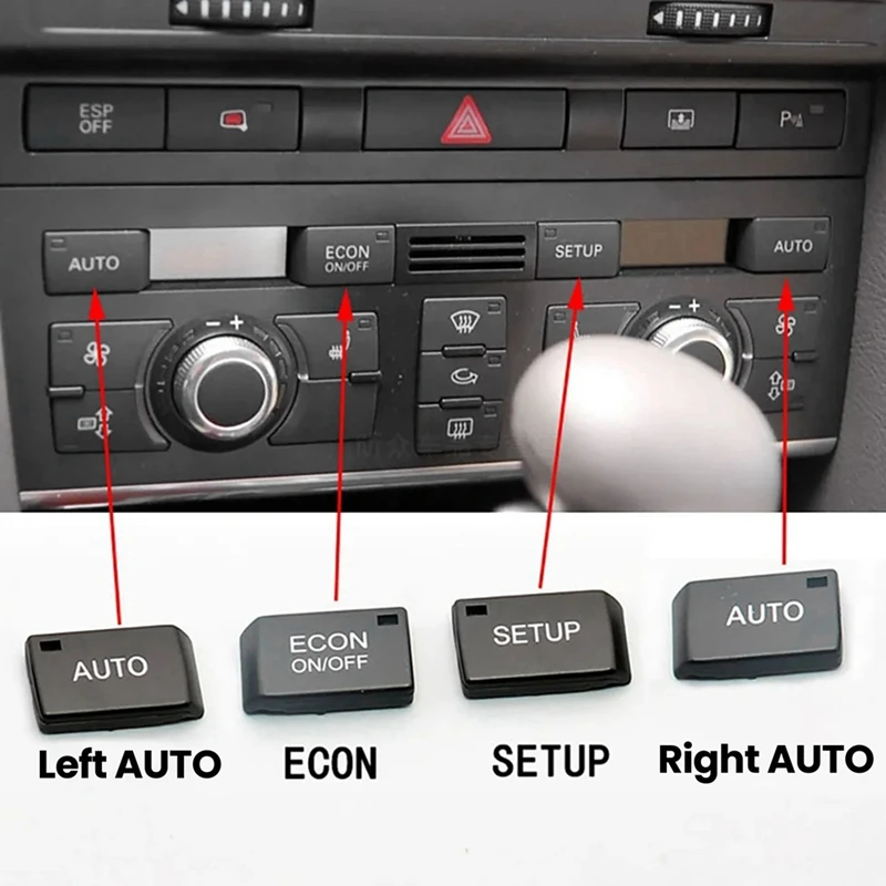 

4 шт./комплект, кнопки для кондиционера автомобиля A6 C6 S6 Avant 2005-2011 4F1820043