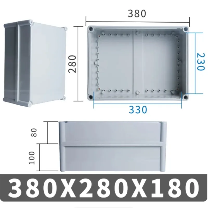1Pc 380x280x180mm Button wiring indoor and outdoor waterproof box