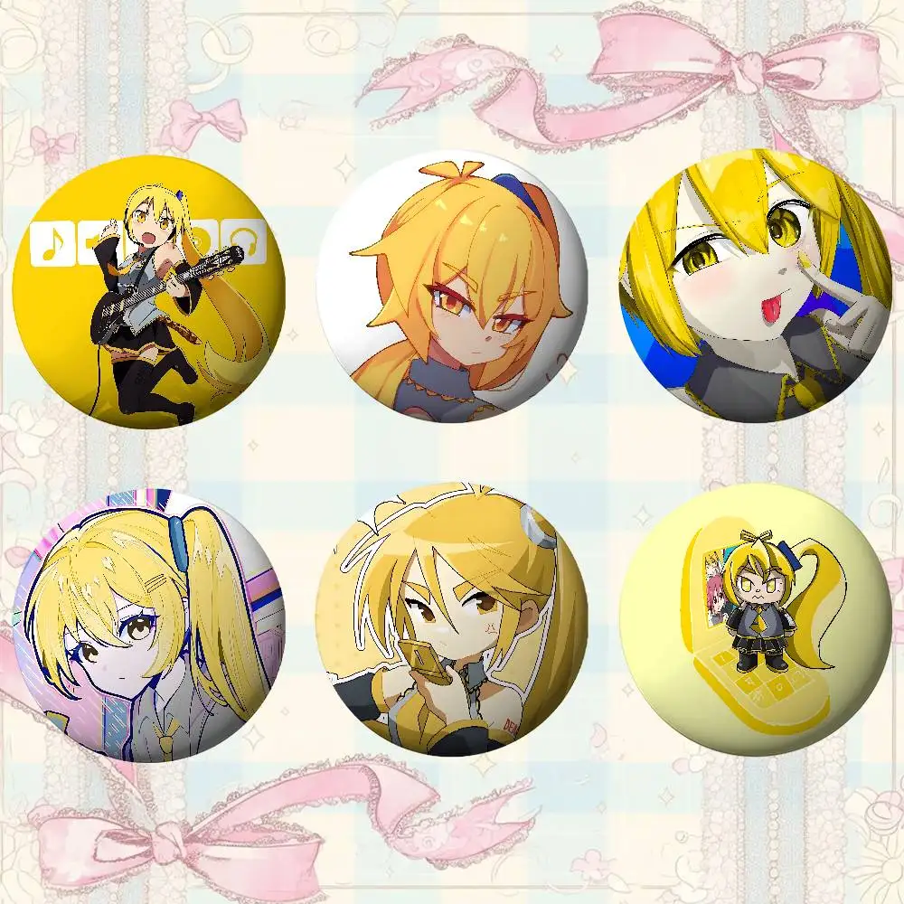 Virtual Singer A-Akita N-Neru Badges Tinplate Soft Button Pin Brooch Metal Badge Custom Jewelry Accessories Hat Bag Lapel