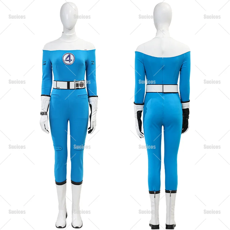 

Anime Fantastic Invisible Women Cosplay Costume Susan Storm Richards Blue Battle Outfit For Hallowmas Party Adult Women Girl