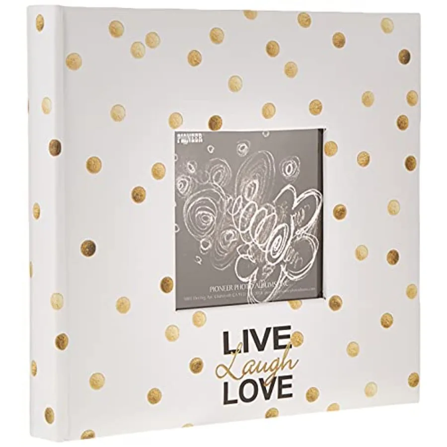 

Golden Dots Live Laugh Love 200 pkt 4x6 Photo Album, Pocket, Gold